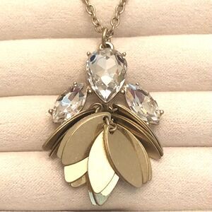 J.Crew | Rhinestone Paillette Pendant Necklace | 30” Adjustable